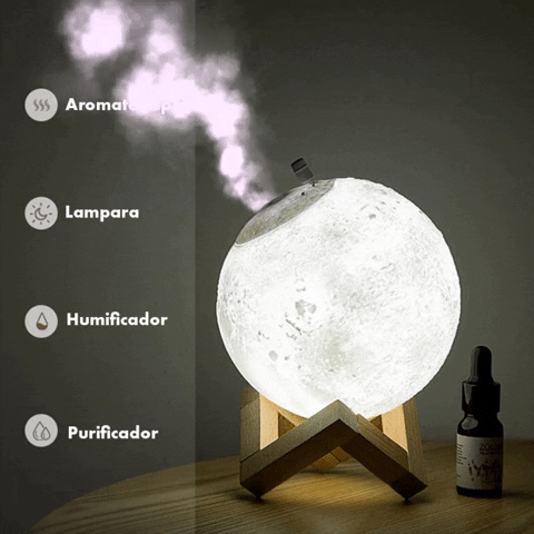 Humidificador Luna Lampara Difusor 3D